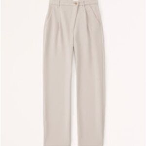 A&F Tailored Relaxed Straight Taupe Trousers